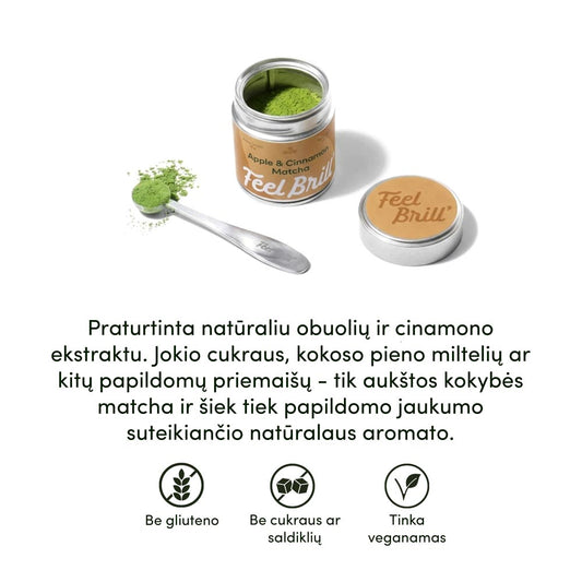 Matcha with apples and cinnamon